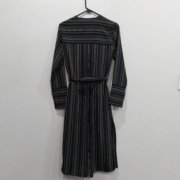 Zara Striped Longline Wrap Cardigan Duster Trench XS - Picture 7 of 9